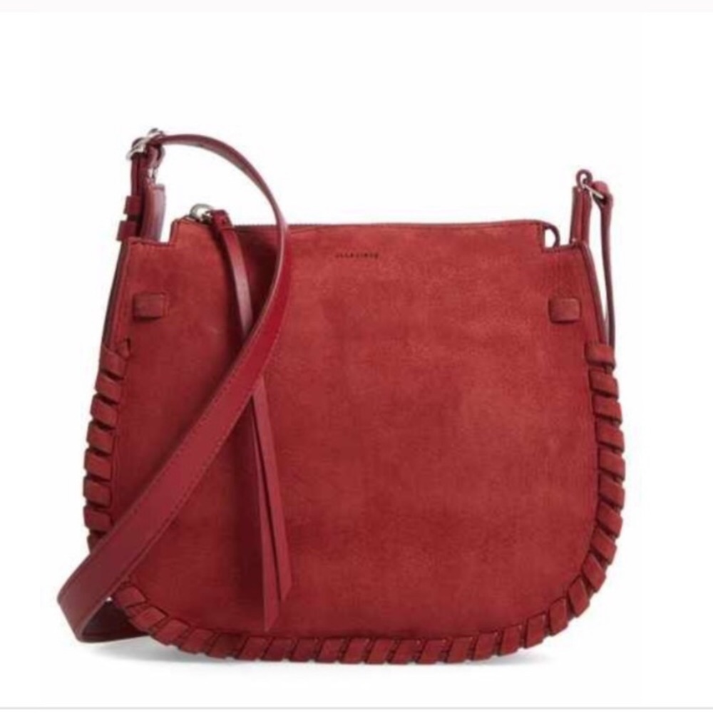 👜ALL SAINTS “RAY” NUBUCK LEATHER CROSSBODY BAG👜